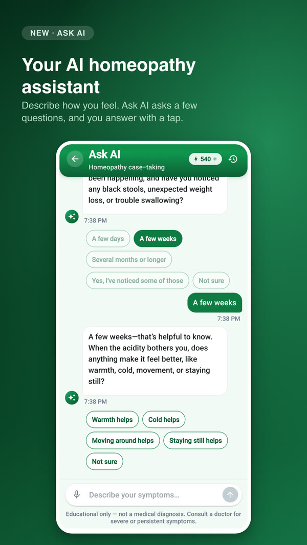 HomeoRemedy app screenshot
